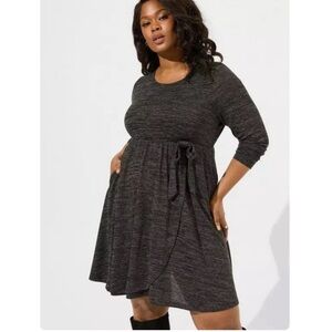 Torrid Charcoal Long Sleeve Dress